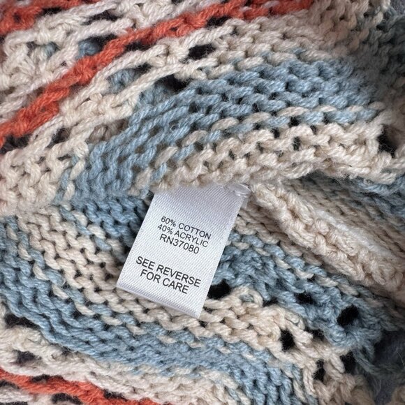 Cato Crochet Top Boho Chic Festival Open Knit Cover Up Tunic Size Large - Picture 7 of 9